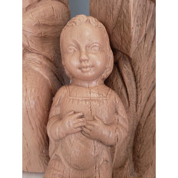 READ Vintage 3‎ Set Christmas Nativity Blow Mold Empire Plastic Wood Grain 18" - Picture 3 of 12